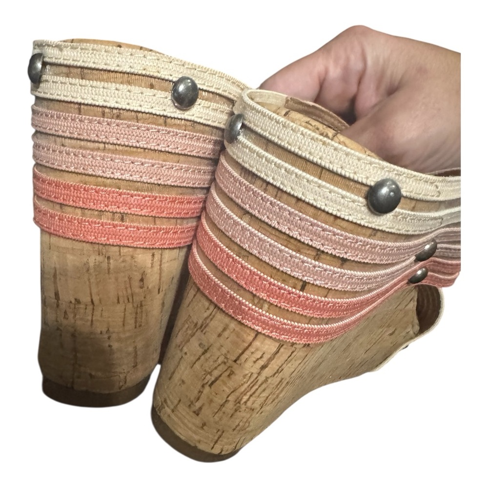 Lucky Brand Mykayla Cork Wedge Sandals Ombre Strappy Size 9 - Picture 6 of 8